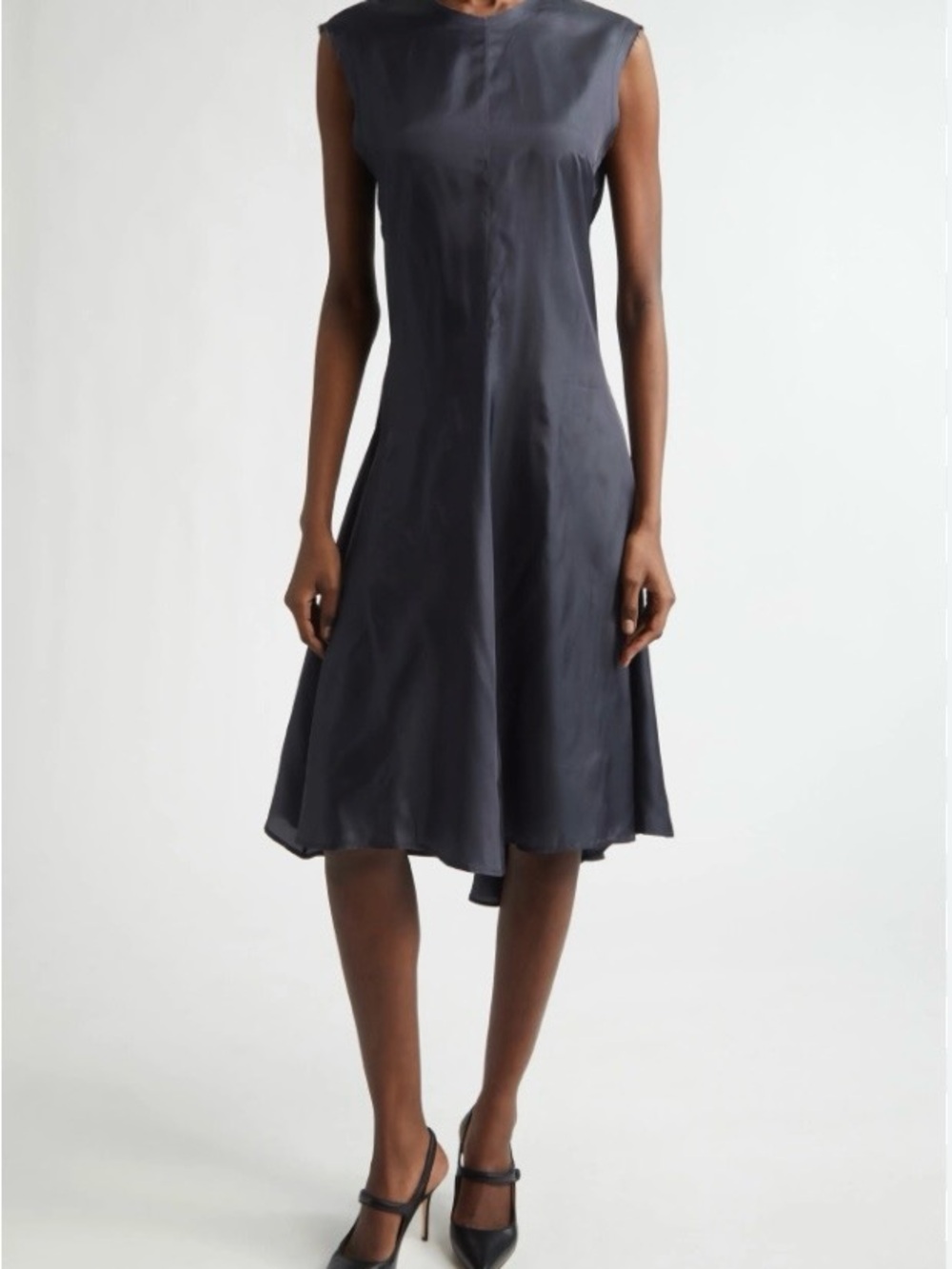 Ziggy Raw Edge Satin A-Line Dress.   Renaissance Renaissance NWOT